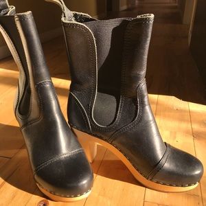 Swedish Hasbeen anklet boots with 4” heel